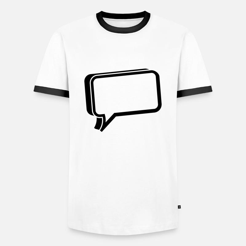 bubble chat - Men's Ringer Shirt - white/black