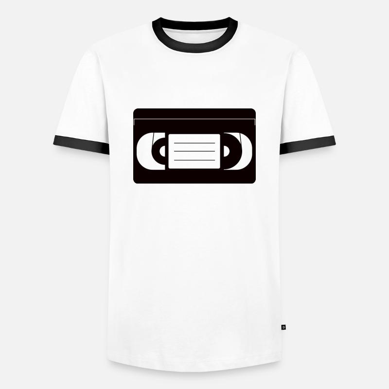 VHS video cassette - Men's Ringer Shirt - white/black