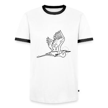 Storch - Männer Kontrast-T-Shirt - Weiß/Schwarz - Vorne - AI Model Female 172 light (172cm) & AI Model Male 178 dark (178cm)