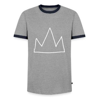 simple Krone - Männer Kontrast-T-Shirt - Grau/Navy  - Vorne - AI Model Female 172 light (172cm) & AI Model Male 178 light (178cm)