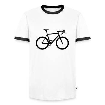 Rennrad - Männer Kontrast-T-Shirt - Weiß/Schwarz - Vorne - AI Model Female 172 light (172cm) & AI Model Male 178 dark (178cm)