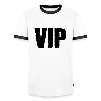vip - Männer Kontrast-T-Shirt - Weiß/Schwarz - Vorne - AI Model Female 172 light (172cm) & AI Model Male 178 dark (178cm)