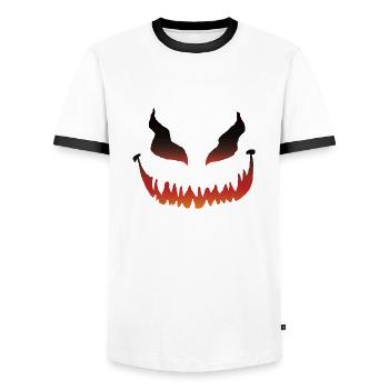 MEC DE FEU - T-shirt contrasté Homme - blanc/noir - Devant - AI Model Female 172 light (172cm) & AI Model Male 178 dark (178cm)