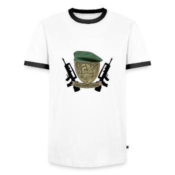 Commandos marine - T-shirt contrasté Homme - blanc/noir - Devant - AI Model Female 172 light (172cm) & AI Model Male 178 dark (178cm)