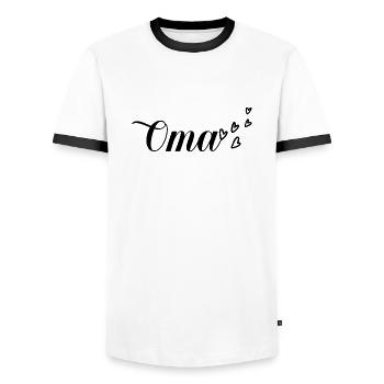 oma idée cadeau maman - T-shirt contrasté Homme - blanc/noir - Devant - AI Model Female 172 light (172cm) & AI Model Male 178 dark (178cm)
