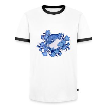 Meise - Männer Kontrast-T-Shirt - Weiß/Schwarz - Vorne - AI Model Female 172 light (172cm) & AI Model Male 178 dark (178cm)