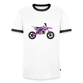 super Moto Lila Weiss - Männer Kontrast-T-Shirt - Weiß/Schwarz - Vorne - AI Model Female 172 light (172cm) & AI Model Male 178 dark (178cm)