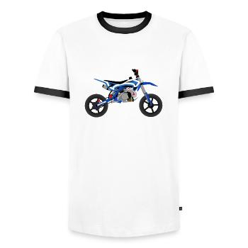 super Moto Blau Weiss - Männer Kontrast-T-Shirt - Weiß/Schwarz - Vorne - AI Model Female 172 light (172cm) & AI Model Male 178 dark (178cm)