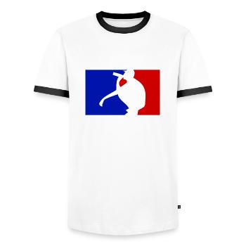 Säuferliga Basketball Style - Männer Kontrast-T-Shirt - Weiß/Schwarz - Vorne - AI Model Female 172 light (172cm) & AI Model Male 178 dark (178cm)