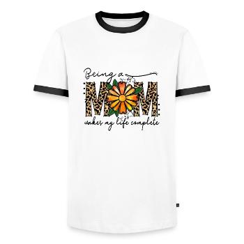 Stolze Mama Mutter Mami Lebensaufgabe Kinder Kind - Männer Kontrast-T-Shirt - Weiß/Schwarz - Vorne - AI Model Female 172 light (172cm) & AI Model Male 178 dark (178cm)