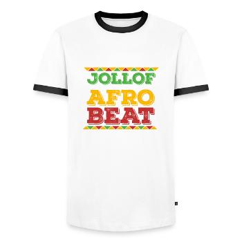 Ghana Ghanaian Flag Jollof Afro Beat I Gift - Men's Ringer Shirt - white/black - Front - AI Model Female 172 light (172cm) & AI Model Male 178 dark (178cm)