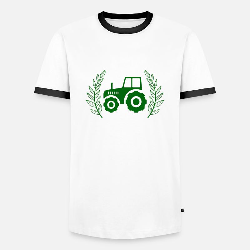 Traktor - Männer Kontrast-T-Shirt - Weiß/Schwarz