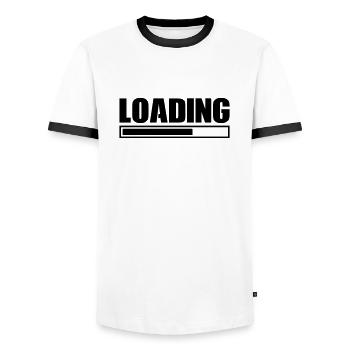 Loading - Men's Ringer Shirt - white/black - Front - AI Model Female 172 light (172cm) & AI Model Male 178 dark (178cm)