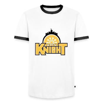 Château de Dart Knight - T-shirt contrasté Homme - blanc/noir - Devant - AI Model Female 172 light (172cm) & AI Model Male 178 dark (178cm)