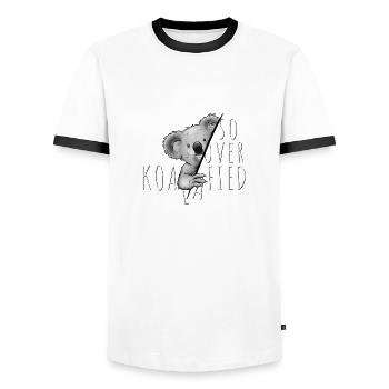 So Over-Koalafied Confident Marsupial Koala - Men's Ringer Shirt - white/black - Front - AI Model Female 172 light (172cm) & AI Model Male 178 dark (178cm)