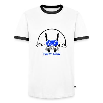 apres ski party crew - Männer Kontrast-T-Shirt - Weiß/Schwarz - Vorne - AI Model Female 172 light (172cm) & AI Model Male 178 dark (178cm)