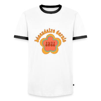 Legendär Seit 1971 Geboren Geburtstag - Männer Kontrast-T-Shirt - Weiß/Schwarz - Vorne - AI Model Female 172 light (172cm) & AI Model Male 178 dark (178cm)