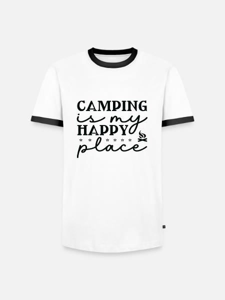 Camping is my Happy Place - Men's Ringer Shirt - white/black