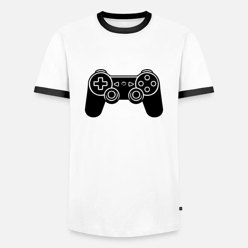 Controller Gaming Videospiele Gamepad - Männer Kontrast-T-Shirt - Weiß/Schwarz