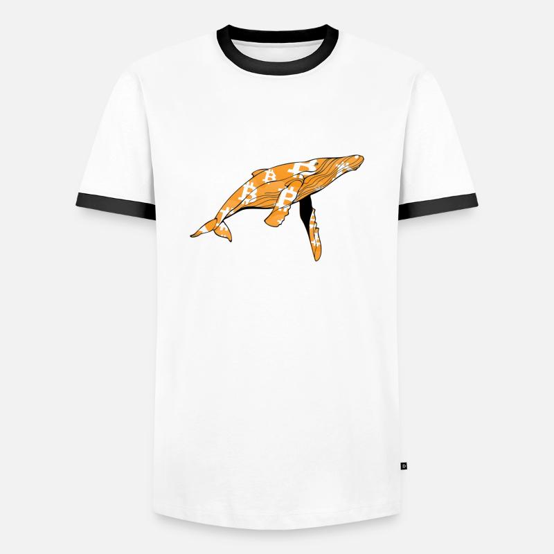 Bitcoin Wal - Männer Kontrast-T-Shirt - Weiß/Schwarz