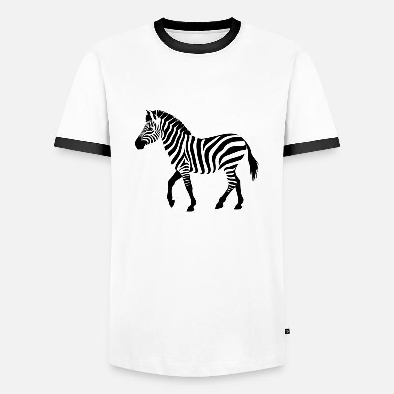 Zebra Silhouette - Men's Ringer Shirt - white/black