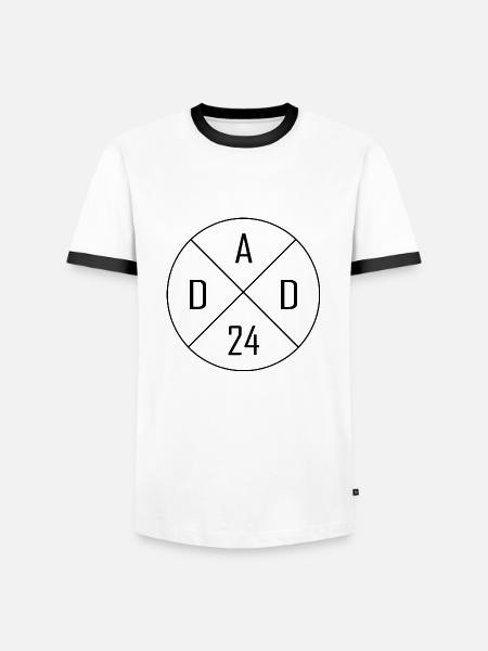 Dad 24 Circle Cross Design - Men's Ringer Shirt - white/black