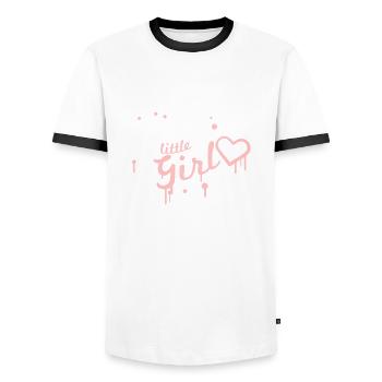 Daddys Little Girl Papas Girl Drops Graffiti - Men's Ringer Shirt - white/black - Front - AI Model Female 172 light (172cm) & AI Model Male 178 dark (178cm)