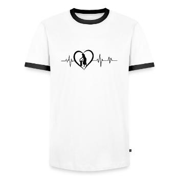 battement de cœur maman - T-shirt contrasté Homme - blanc/noir - Devant - AI Model Female 172 light (172cm) & AI Model Male 178 dark (178cm)