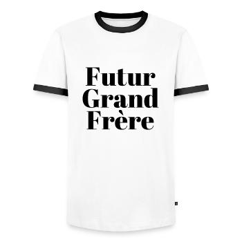 Future big brother - future big brother announcement - Men's Ringer Shirt - white/black - Front - AI Model Female 172 light (172cm) & AI Model Male 178 dark (178cm)