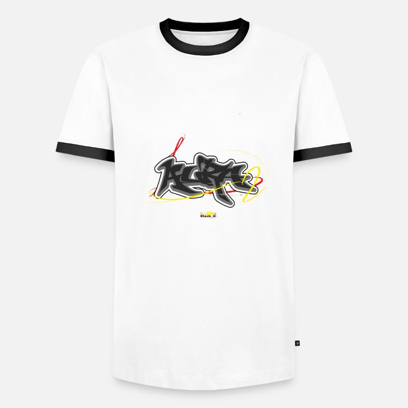 Aura Graffiti - Men's Ringer Shirt - white/black