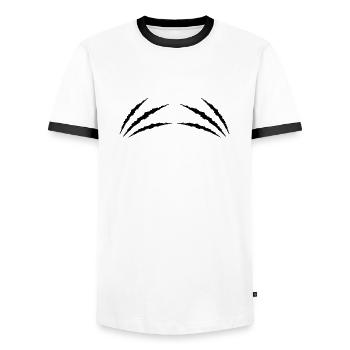 Griffes 2 - T-shirt contrasté Homme - blanc/noir - Devant - AI Model Female 172 light (172cm) & AI Model Male 178 dark (178cm)