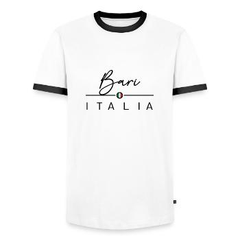 Italia - Bari - Italien - Italy - Men's Ringer Shirt - white/black - Front - AI Model Female 172 light (172cm) & AI Model Male 178 dark (178cm)