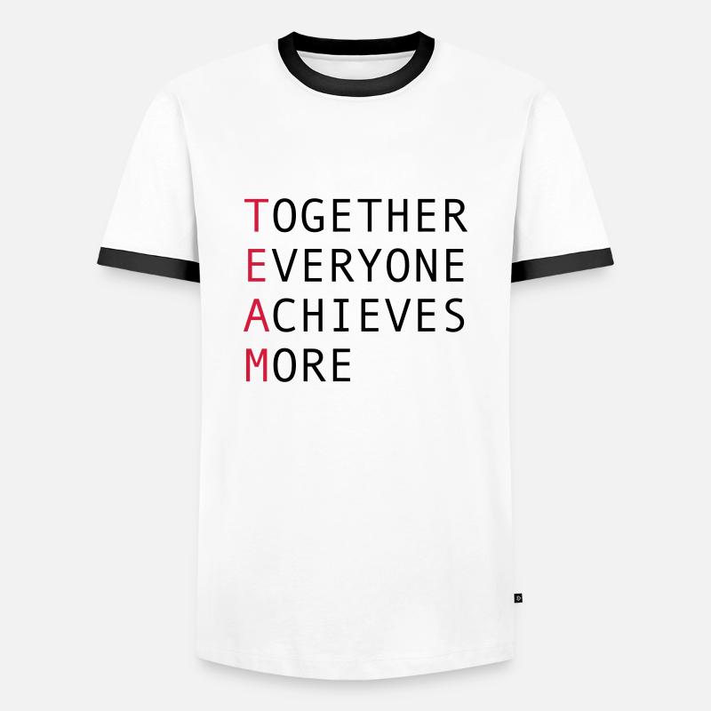 Team - Männer Kontrast-T-Shirt - Weiß/Schwarz