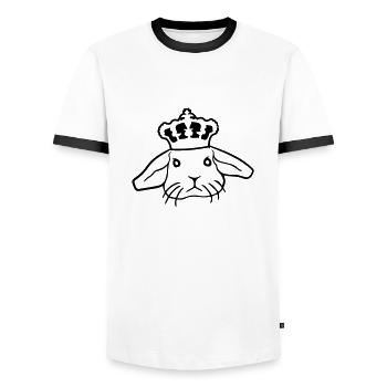 Royal Bunny Crown King Queen Prince Princess - Men's Ringer Shirt - white/black - Front - AI Model Female 172 light (172cm) & AI Model Male 178 dark (178cm)