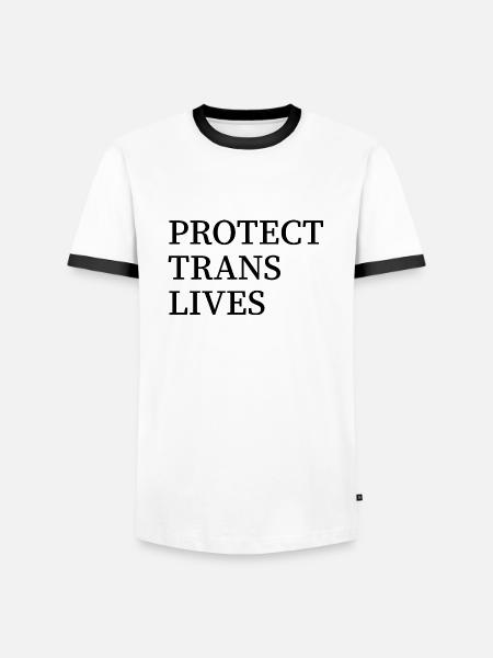 Protect trans lives - Men's Ringer Shirt - white/black