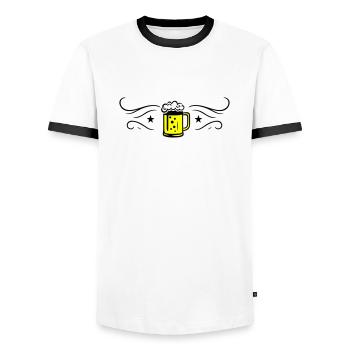 Beer Beer Mug Icon - Men's Ringer Shirt - white/black - Front - AI Model Female 172 light (172cm) & AI Model Male 178 dark (178cm)