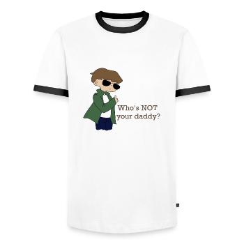 Not Your Daddy - Männer Kontrast-T-Shirt - Weiß/Schwarz - Vorne - AI Model Female 172 light (172cm) & AI Model Male 178 dark (178cm)