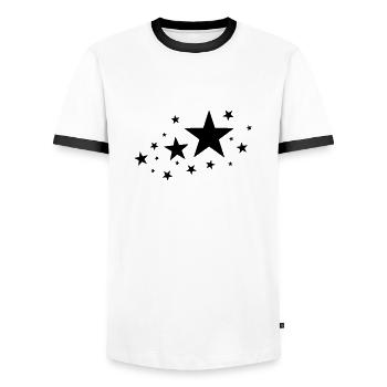 Stars Stars - Men's Ringer Shirt - white/black - Front - AI Model Female 172 light (172cm) & AI Model Male 178 dark (178cm)