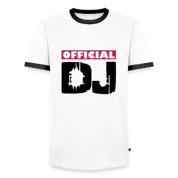 DJ - T-shirt contrasté Homme - blanc/noir - Devant - AI Model Female 172 light (172cm) & AI Model Male 178 dark (178cm)