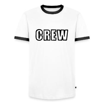 crew - Männer Kontrast-T-Shirt - Weiß/Schwarz - Vorne - AI Model Female 172 light (172cm) & AI Model Male 178 dark (178cm)