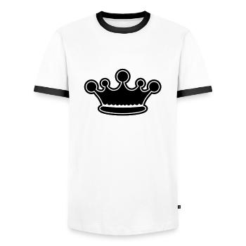 Crown - Men's Ringer Shirt - white/black - Front - AI Model Female 172 light (172cm) & AI Model Male 178 dark (178cm)