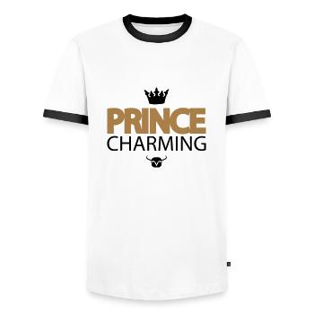 Prince Charmant - T-shirt contrasté Homme - blanc/noir - Devant - AI Model Female 172 light (172cm) & AI Model Male 178 dark (178cm)