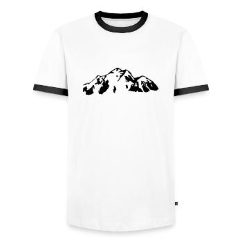Berg - Männer Kontrast-T-Shirt - Weiß/Schwarz - Vorne - AI Model Female 172 light (172cm) & AI Model Male 178 dark (178cm)