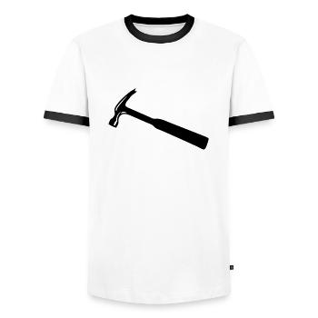 Hammer - Männer Kontrast-T-Shirt - Weiß/Schwarz - Vorne - AI Model Female 172 light (172cm) & AI Model Male 178 dark (178cm)