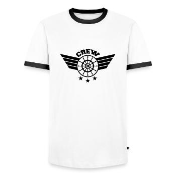 Sailor Crew - T-shirt contrasté Homme - blanc/noir - Devant - AI Model Female 172 light (172cm) & AI Model Male 178 dark (178cm)