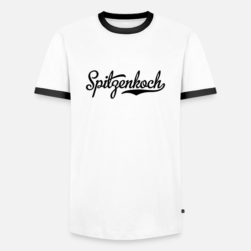 Koch - Männer Kontrast-T-Shirt - Weiß/Schwarz
