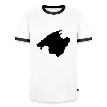 malle - Männer Kontrast-T-Shirt - Weiß/Schwarz - Vorne - AI Model Female 172 light (172cm) & AI Model Male 178 dark (178cm)