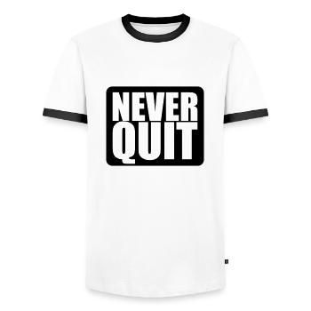 logo ne jamais quitter bouton gagnant étoiles vainqueur sport - T-shirt contrasté Homme - blanc/noir - Devant - AI Model Female 172 light (172cm) & AI Model Male 178 dark (178cm)