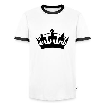 tiara_2 - Männer Kontrast-T-Shirt - Weiß/Schwarz - Vorne - AI Model Female 172 light (172cm) & AI Model Male 178 dark (178cm)
