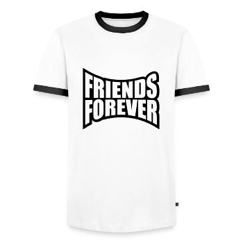 amis pour toujours aimer la partie infinity équipage de l'équipe fr - T-shirt contrasté Homme - blanc/noir - Devant - AI Model Female 172 light (172cm) & AI Model Male 178 dark (178cm)